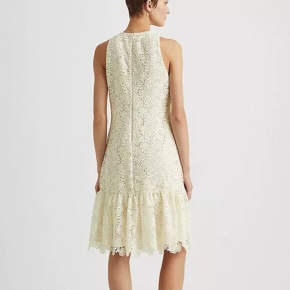 Lauren Ralph Lauren Women’s Lace Sleeveless Dress Victorian Romantic Ivory Sz. 8 - Picture 13 of 17